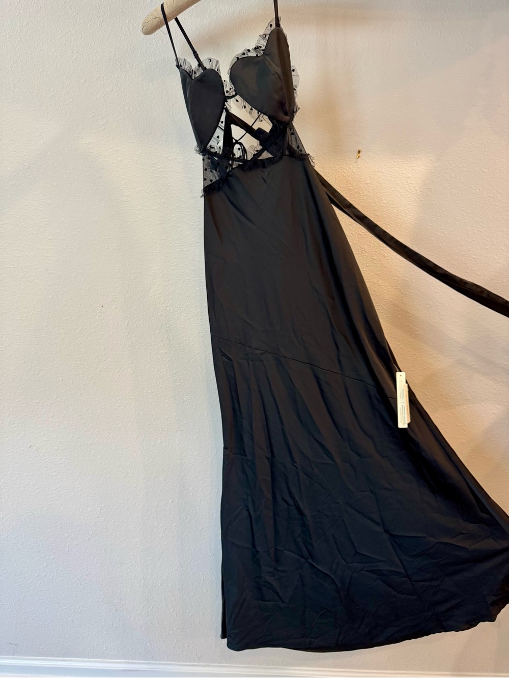 NEW, with tags! For Love & Lemons Black Heart Slip Maxi Dress - Picture 3 of 13